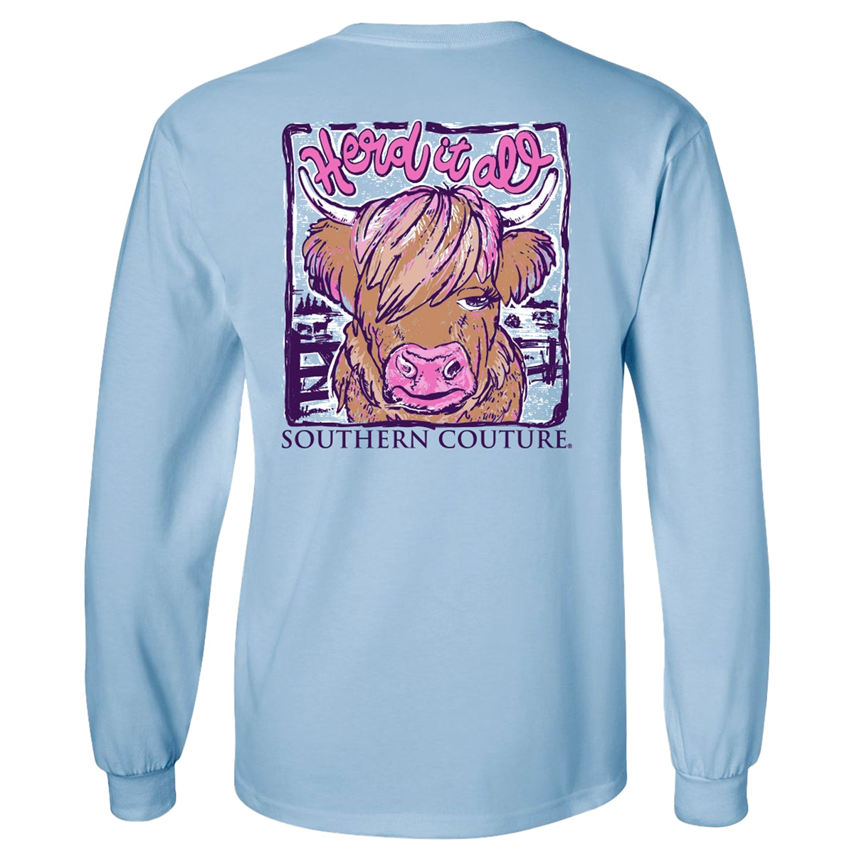 Southern Couture Classic Herd It All Cow Long Sleeve T-Shirt