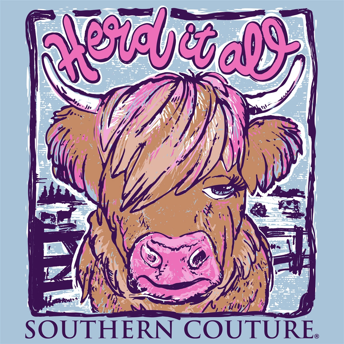 Southern Couture Classic Herd It All Cow Long Sleeve T-Shirt