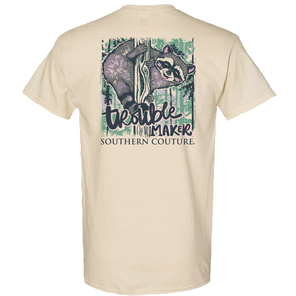 Southern Couture Classic Troublemaker Raccoon T-Shirt