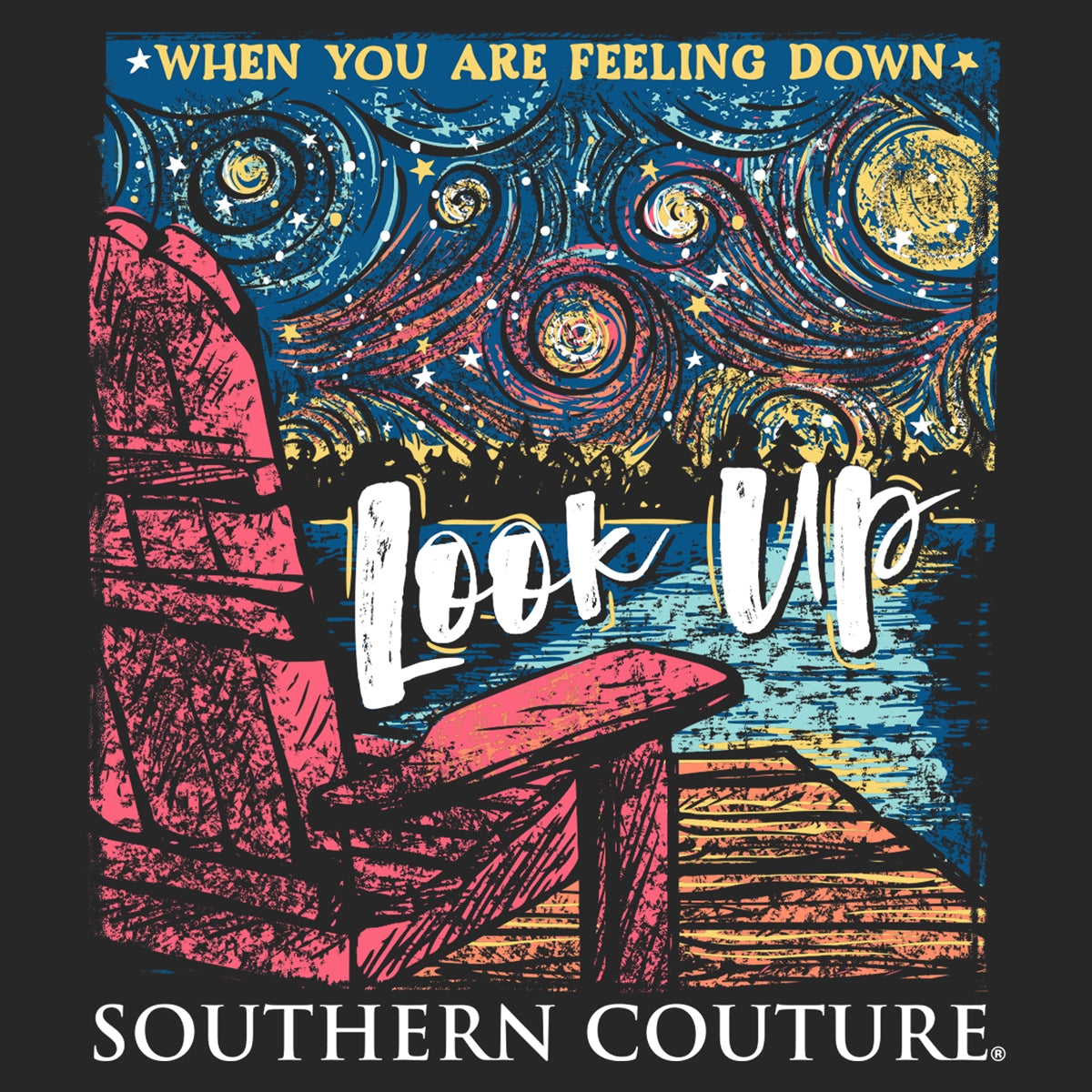 Southern Couture Classic When Feeling Down Long Sleeve T-Shirt