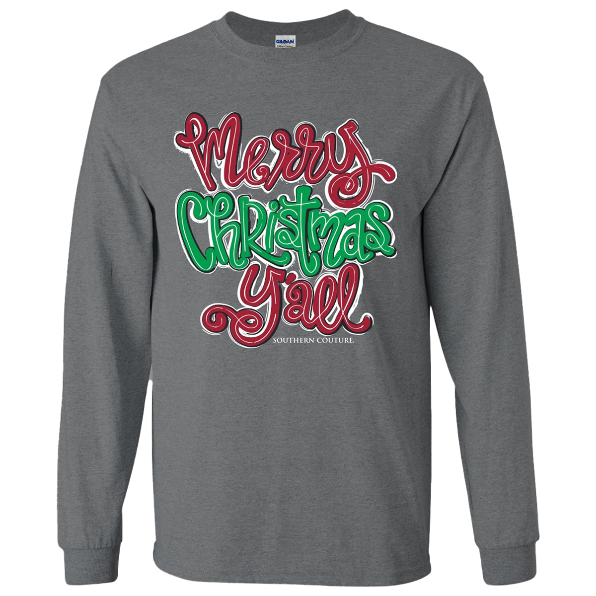 Southern Couture Merry Christmas Y'All Soft Long Sleeve T-Shirt