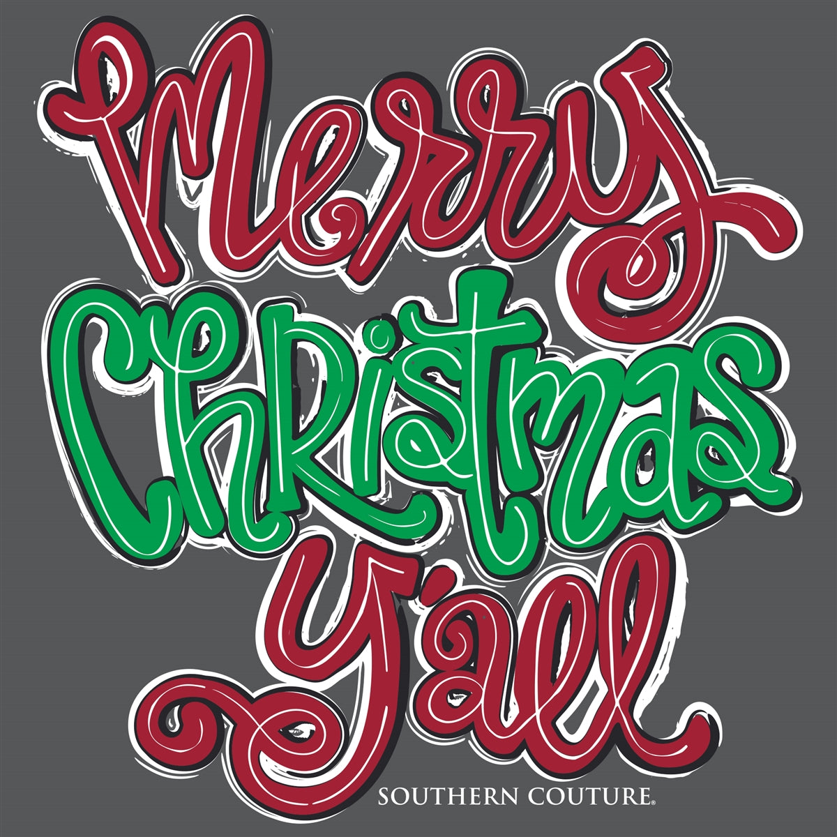 Southern Couture Merry Christmas Y&#39;All Soft T-Shirt