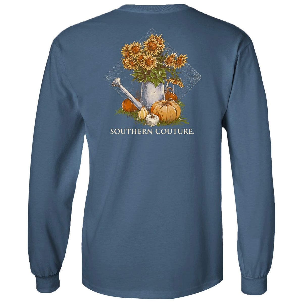 Southern Couture Classic Sunflower Pumpkin Fall Long Sleeve T-Shirt