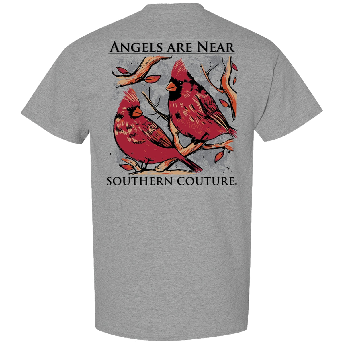 Southern Couture Classic Angels Are Near Grey T-Shirt