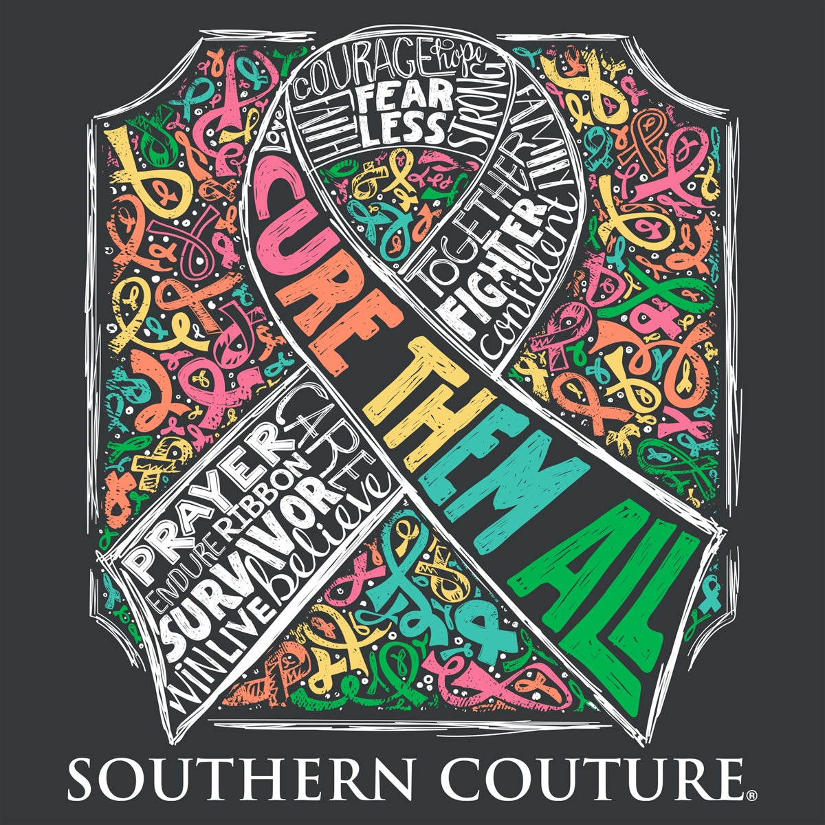 Southern Couture Classic Cure Them All Cancer Long Sleeve T-Shirt