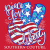 Southern Couture Classic Peace Love &amp; Liberty USA T-Shirt