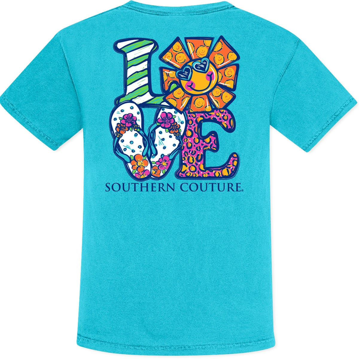 Southern Couture Love Flip Flops Comfort Colors T-Shirt