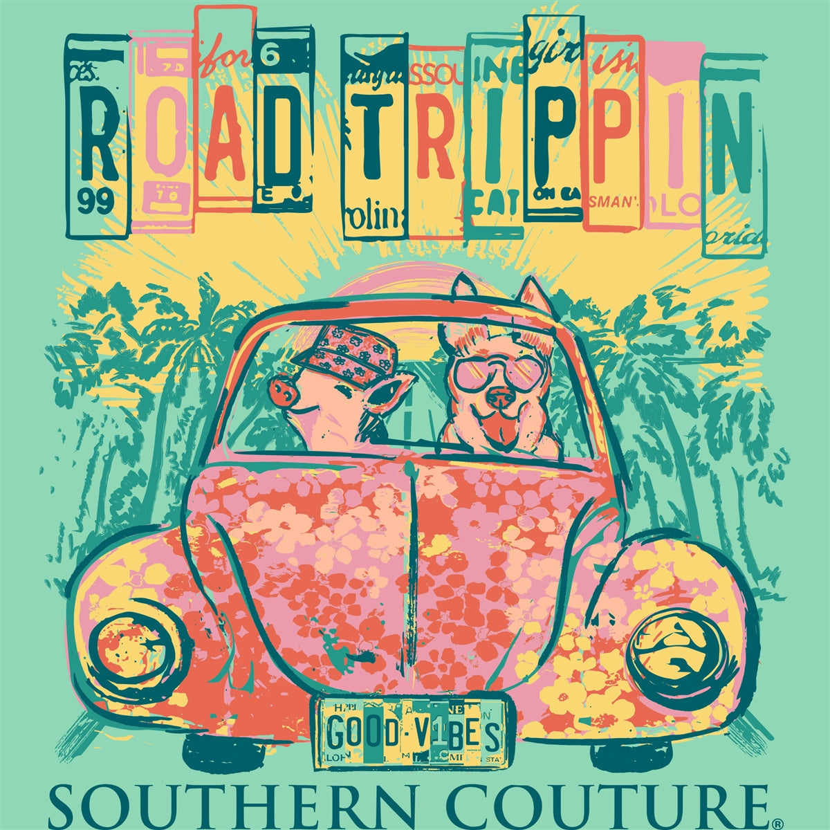 Southern Couture Road Trippin Bug Comfort Colors T-Shirt