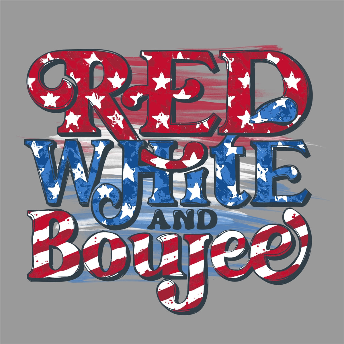 Southern Couture Soft Red White &amp; Boujee USA T-Shirt