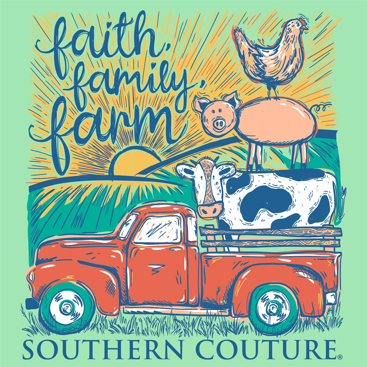 Southern Couture Classic Faith Family Farm T-Shirt