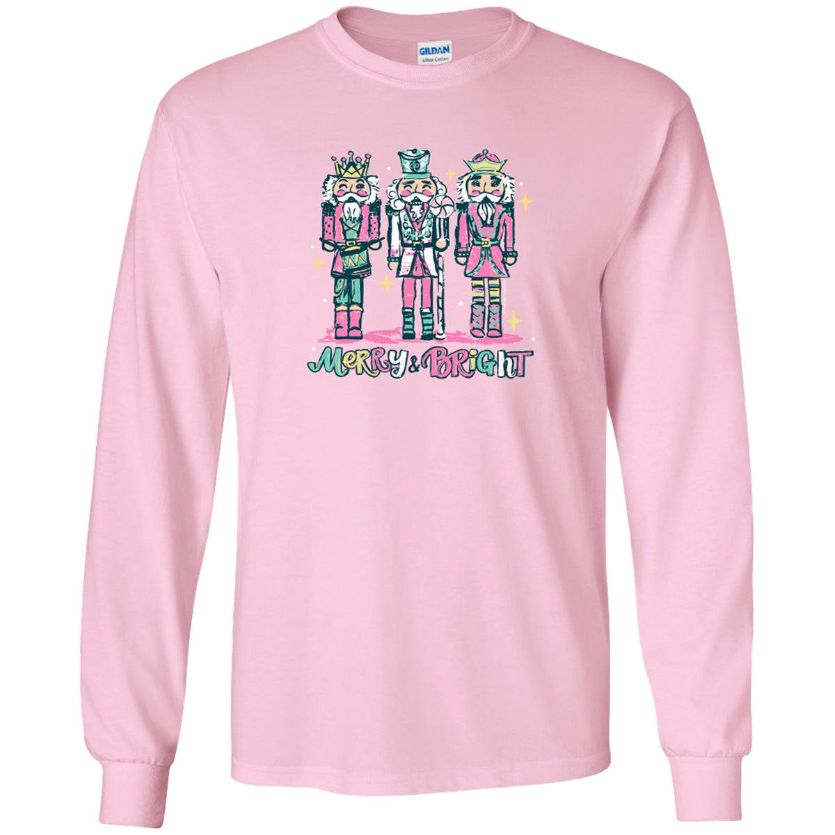 Southern Couture Merry &amp; Bright Nutcracker Holiday Soft Long Sleeve T-Shirt
