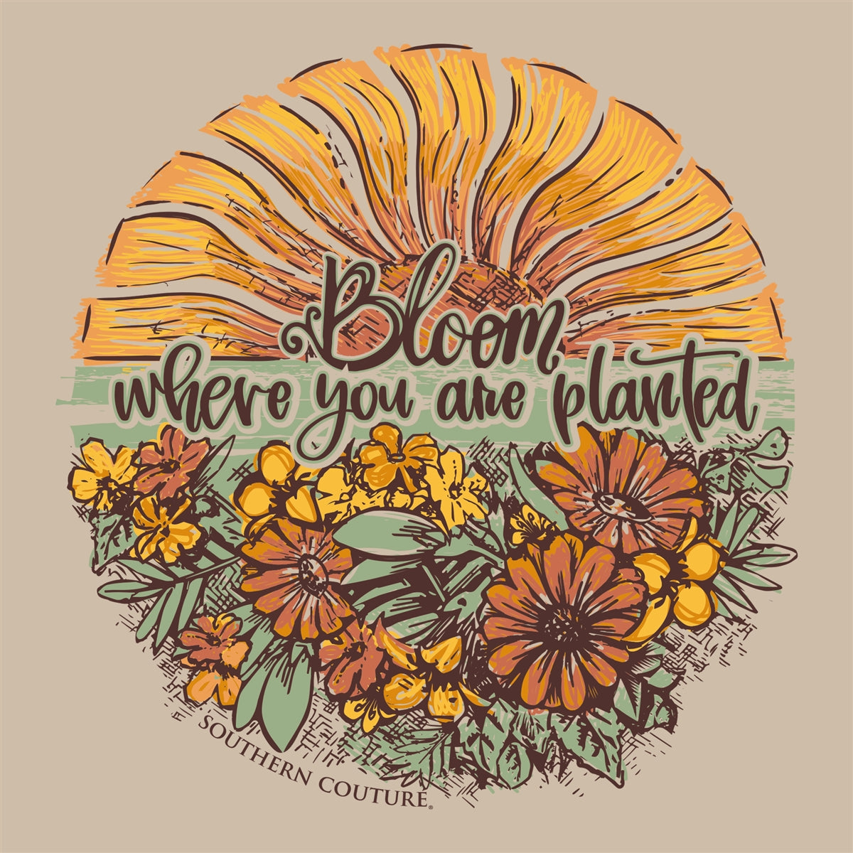Southern Couture Classic Bloom Where You Are Planted T-Shirt