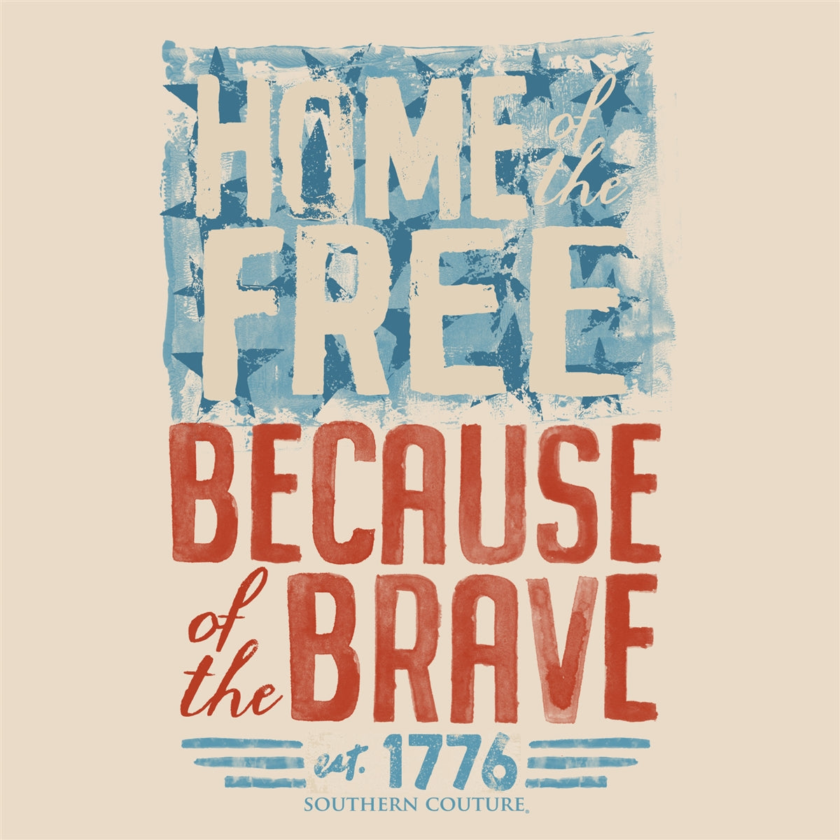 Southern Couture Classic Home Of The Free USA T-Shirt