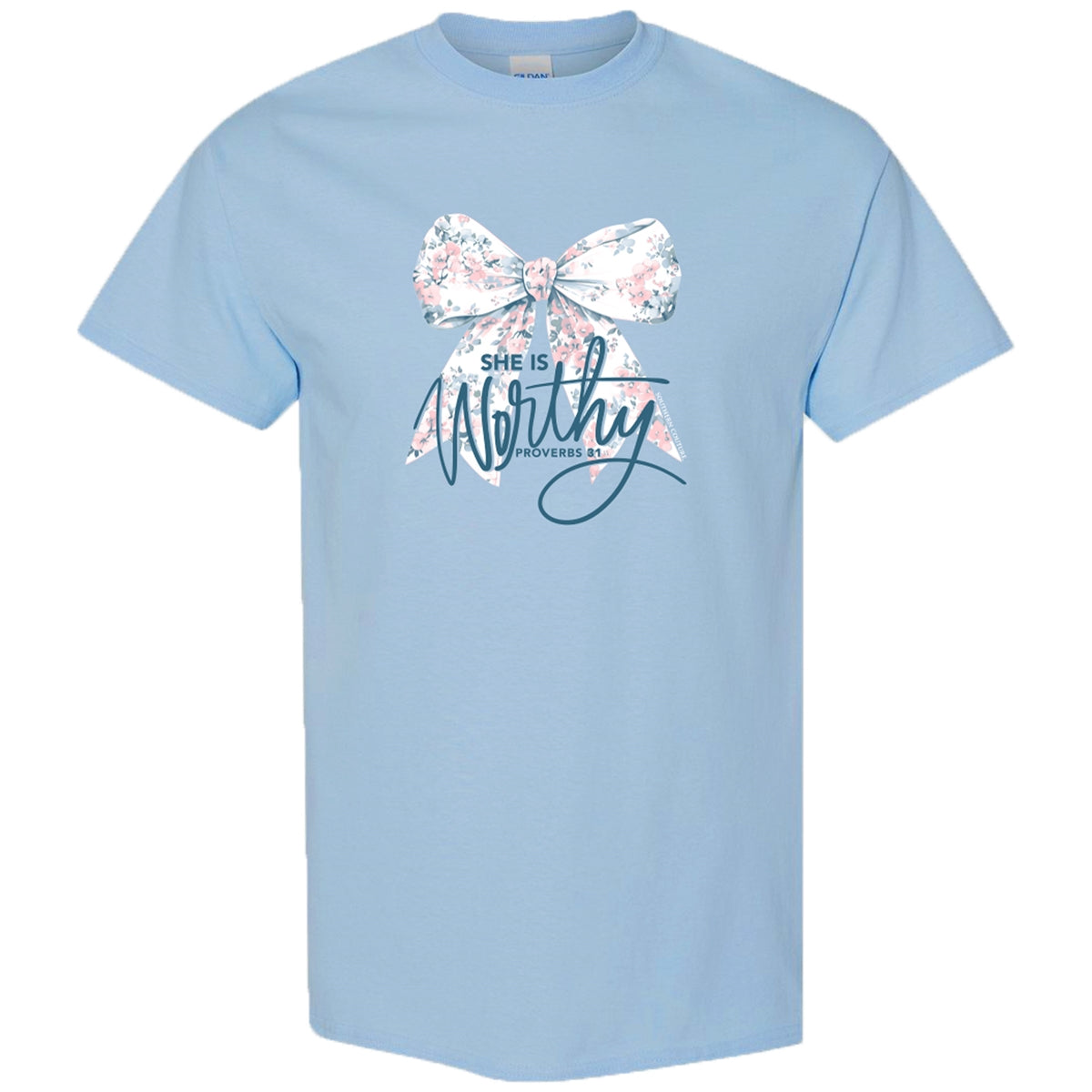 Southern Couture Soft She Is Worthy Bow T-Shirt