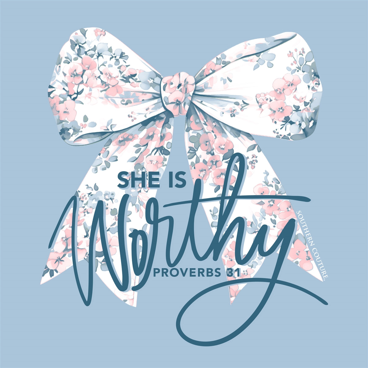 Southern Couture Soft She Is Worthy Bow T-Shirt