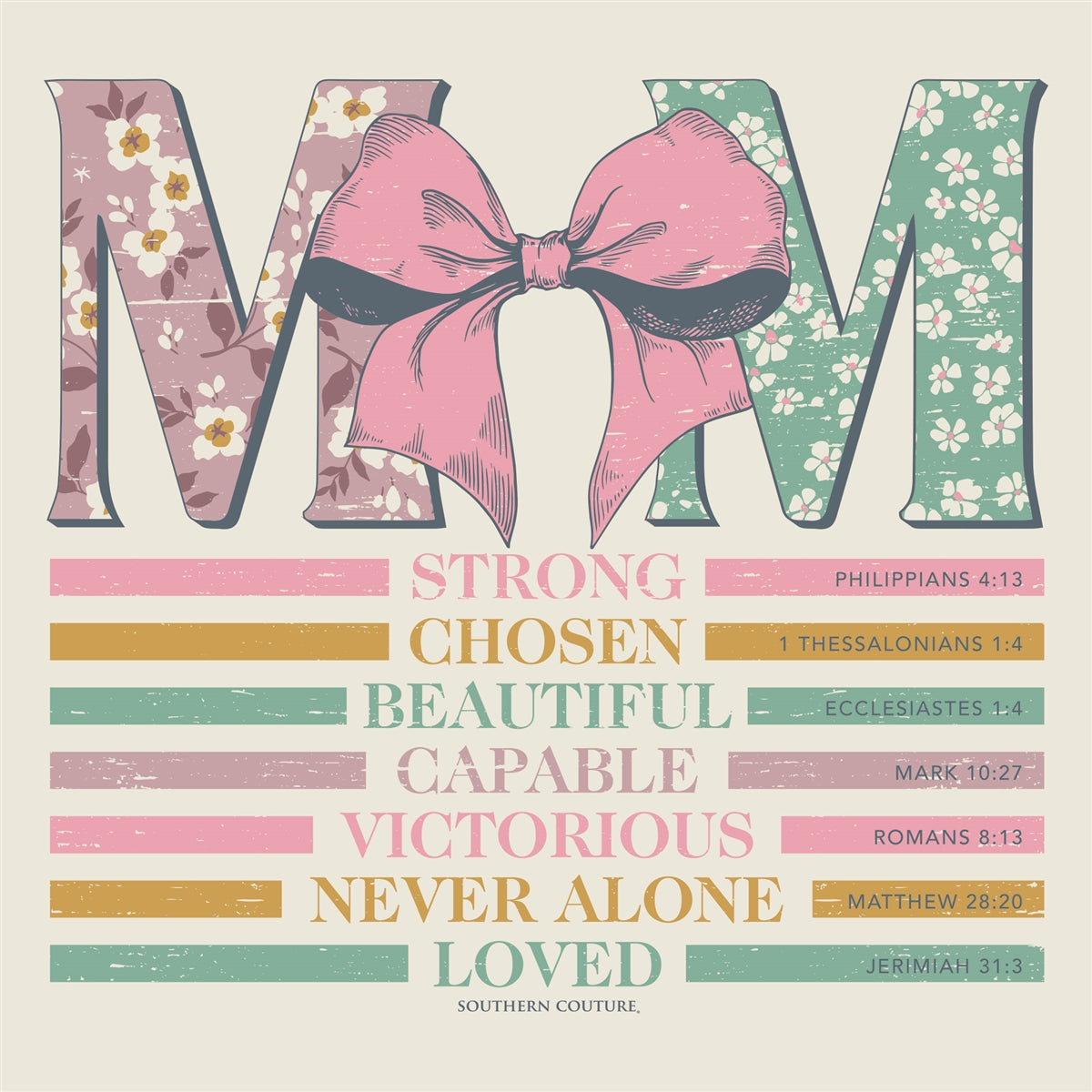 Southern Couture Soft Mom With Bow T-Shirt