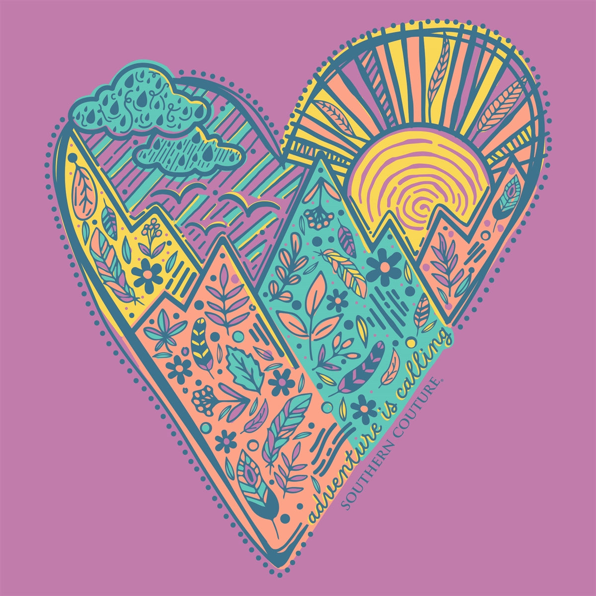 Southern Couture Classic Mountain Heart T-Shirt