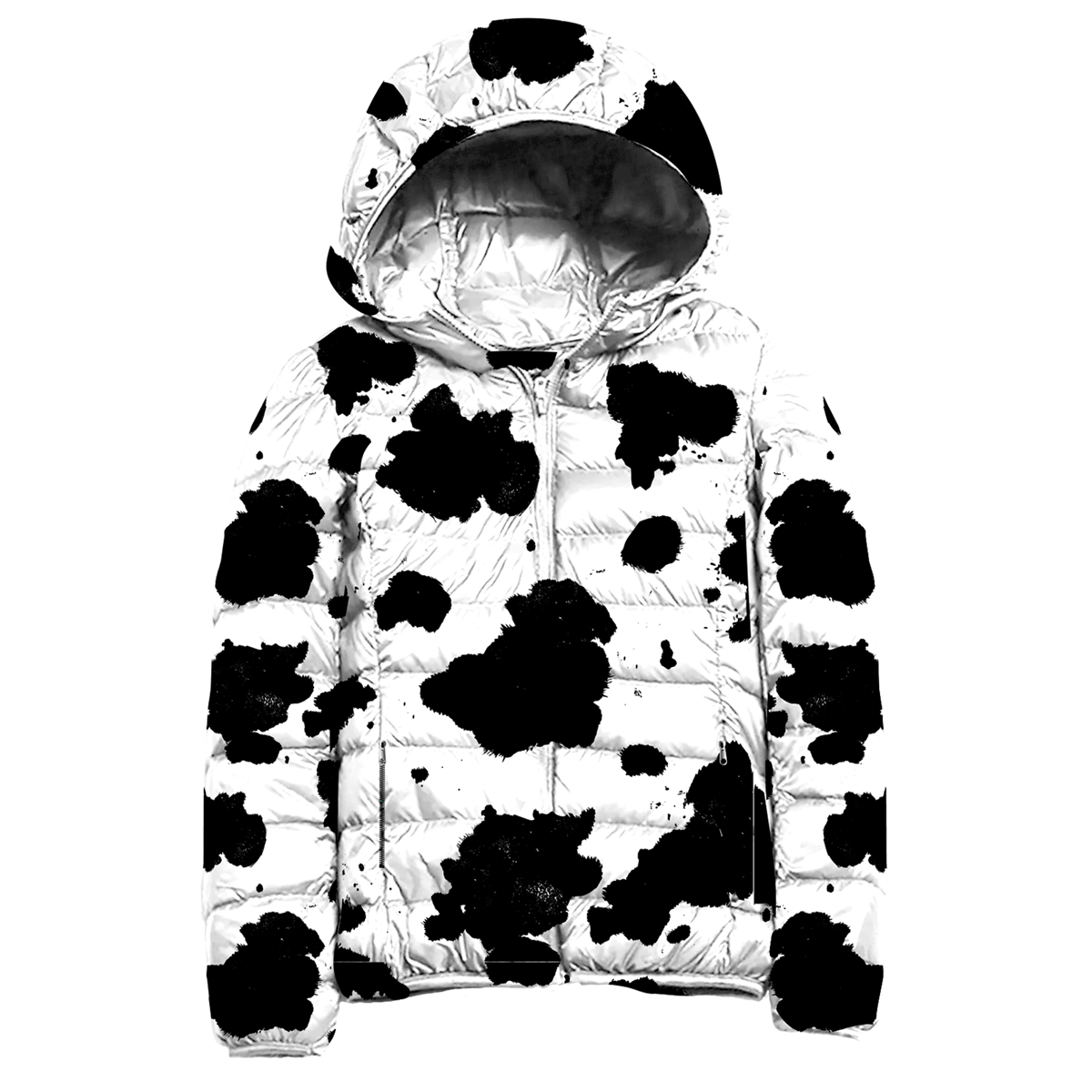 Southern Couture Cow Warm Full Zip Puff Jacket