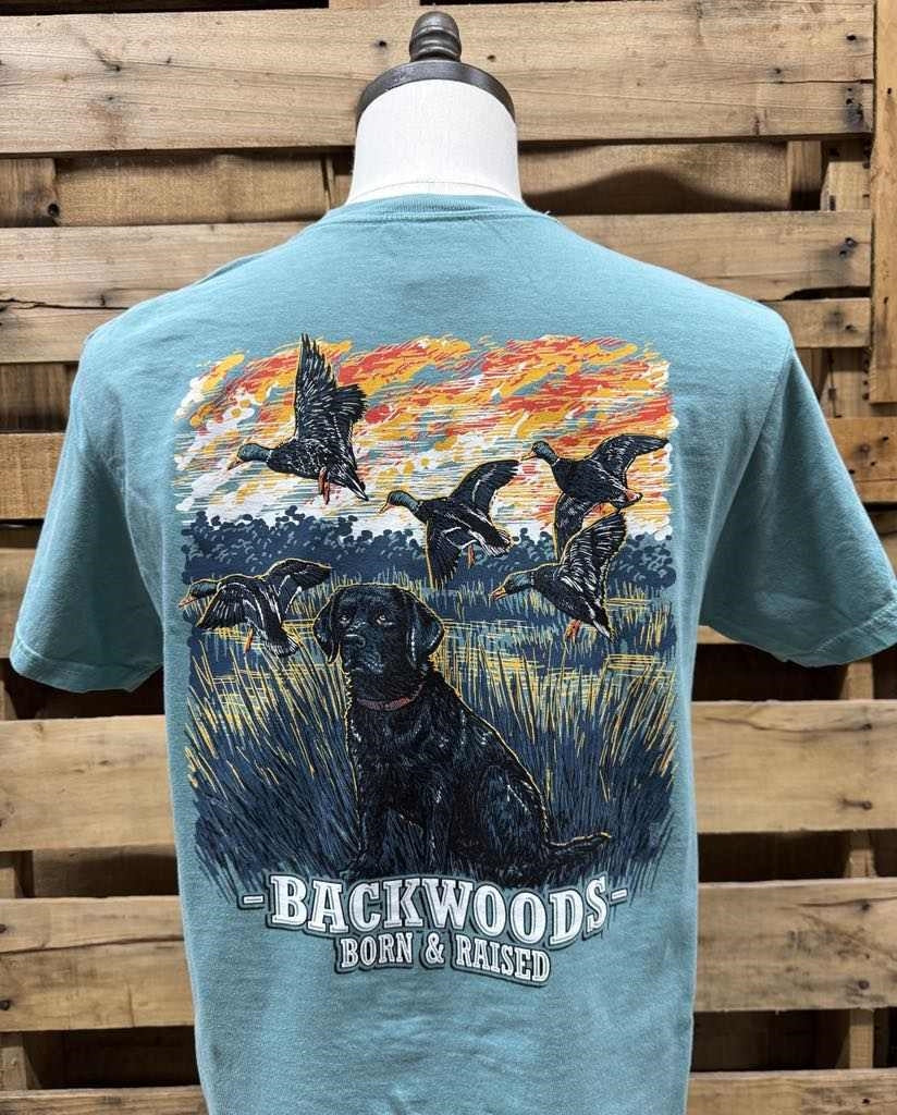 Backwoods Born & Raised Sunset Lab Comfort Colors Unisex T-Shirt