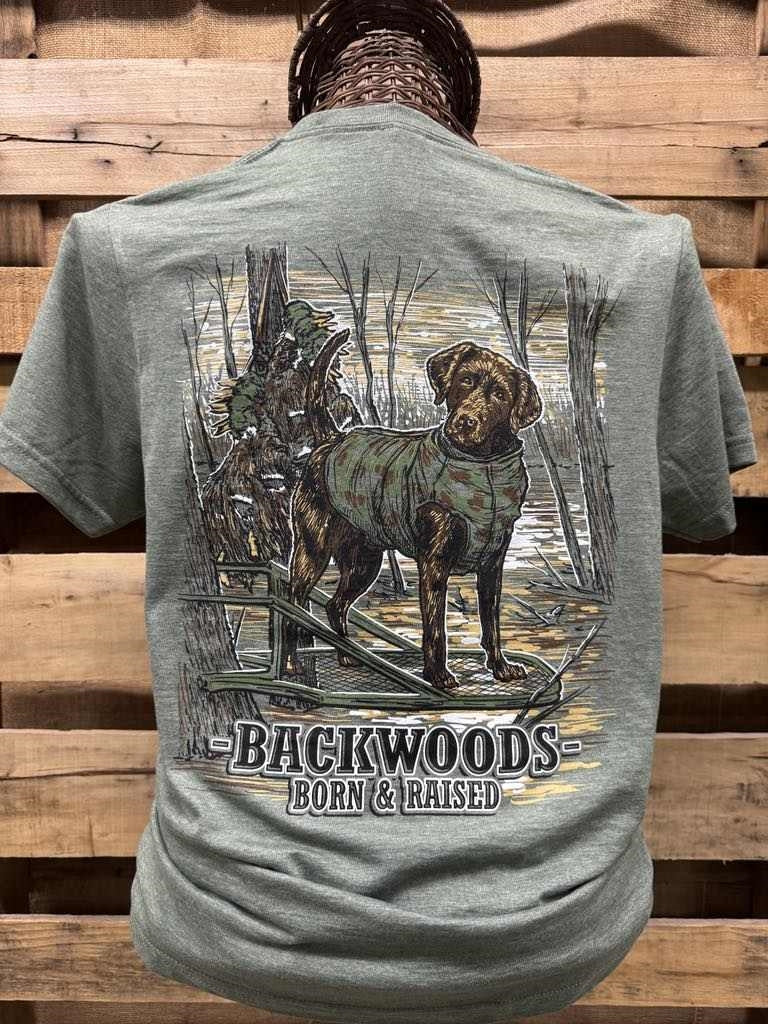 Backwoods Born & Raised Timber Dog Unisex Soft T-Shirt