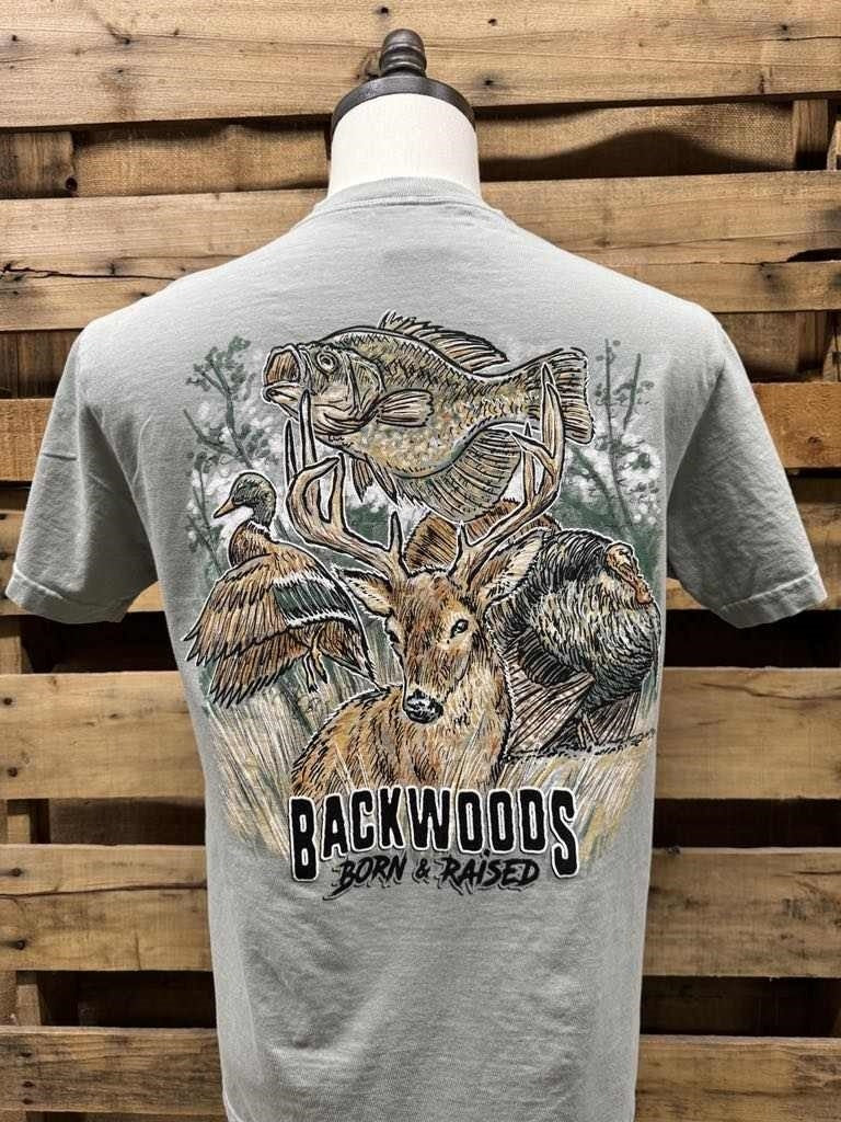 Backwoods Born & Raised Wildlife Comfort Colors Unisex T-Shirt