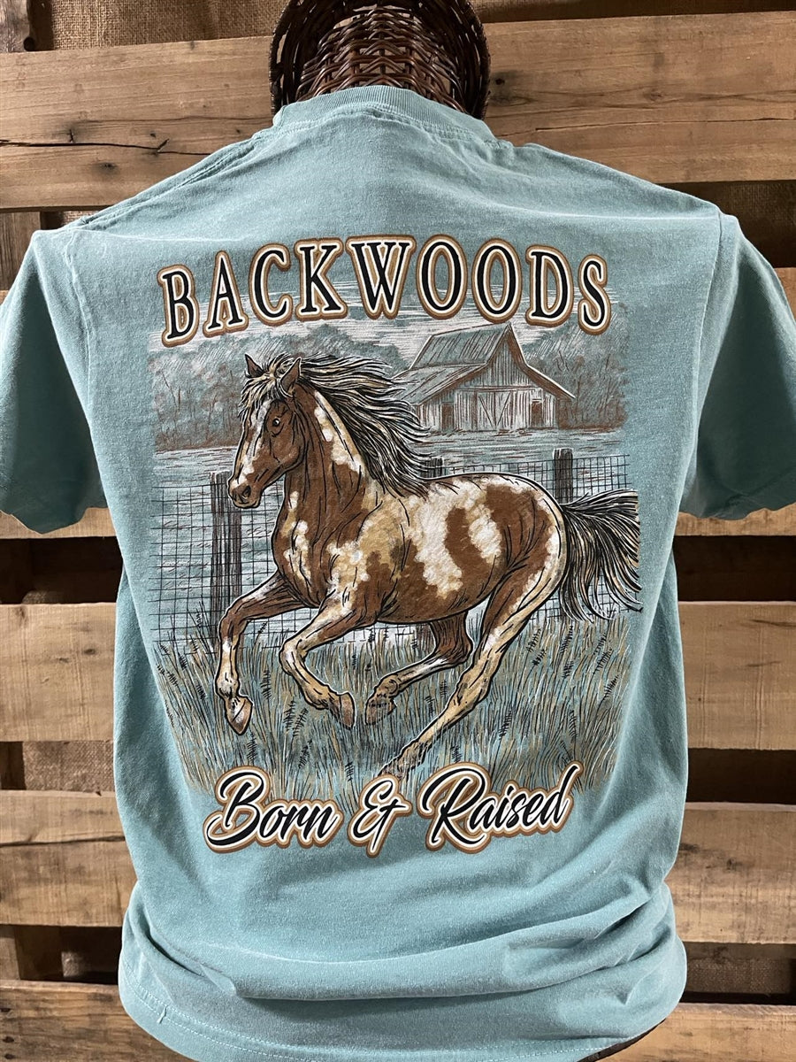Backwoods Born & Raised Horse Comfort Colors Unisex T-Shirt