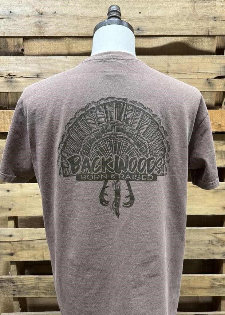 Backwoods Born & Raised Turkey Fan Comfort Colors Unisex T-Shirt