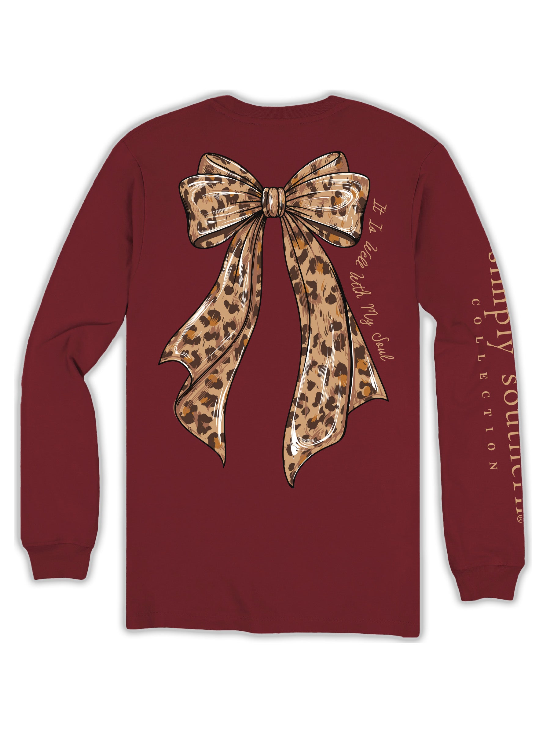 Simply Southern Soul Leopard Bow Long Sleeve T-Shirt