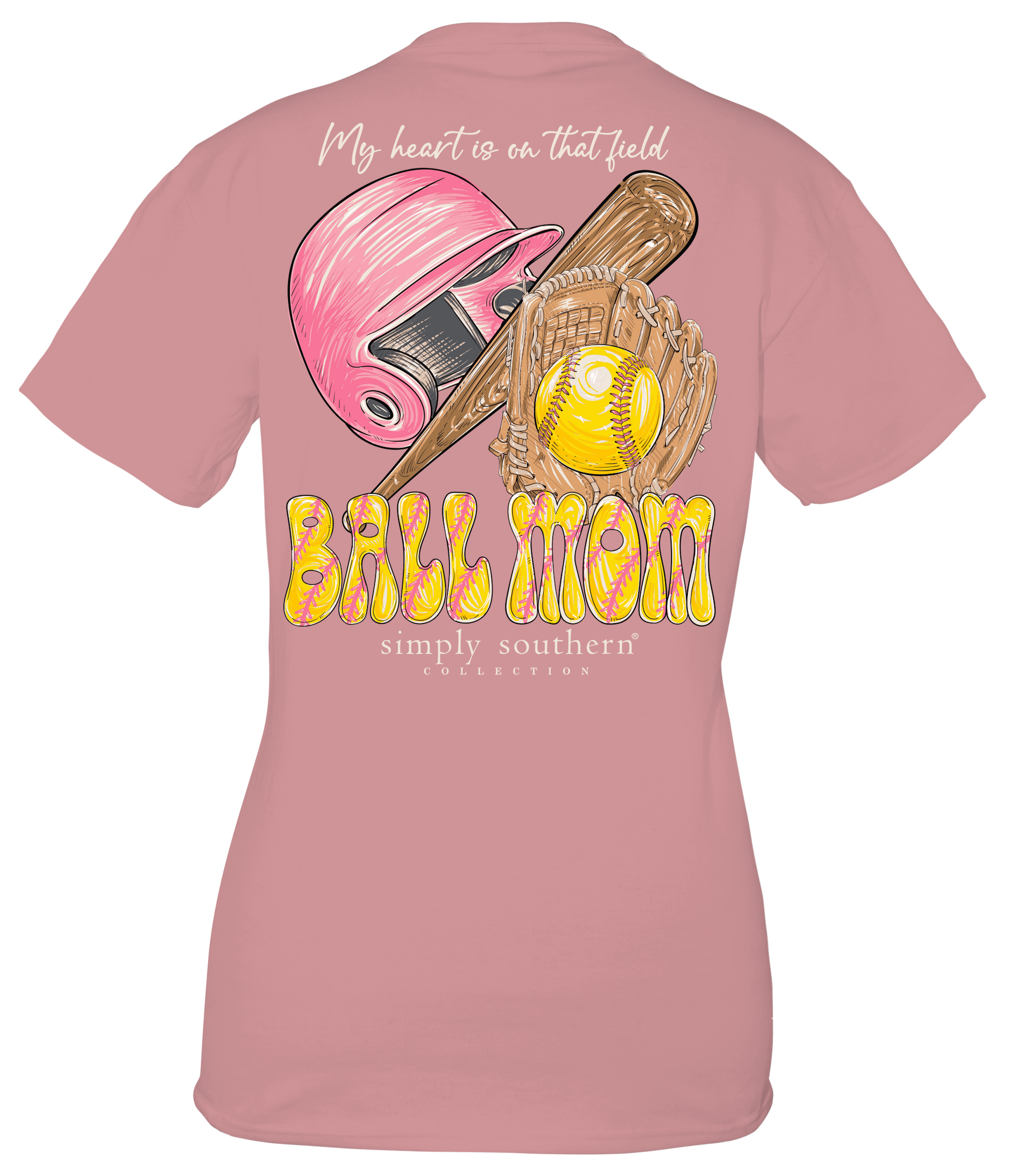 Simply Southern Heart Ball Mom T-Shirt