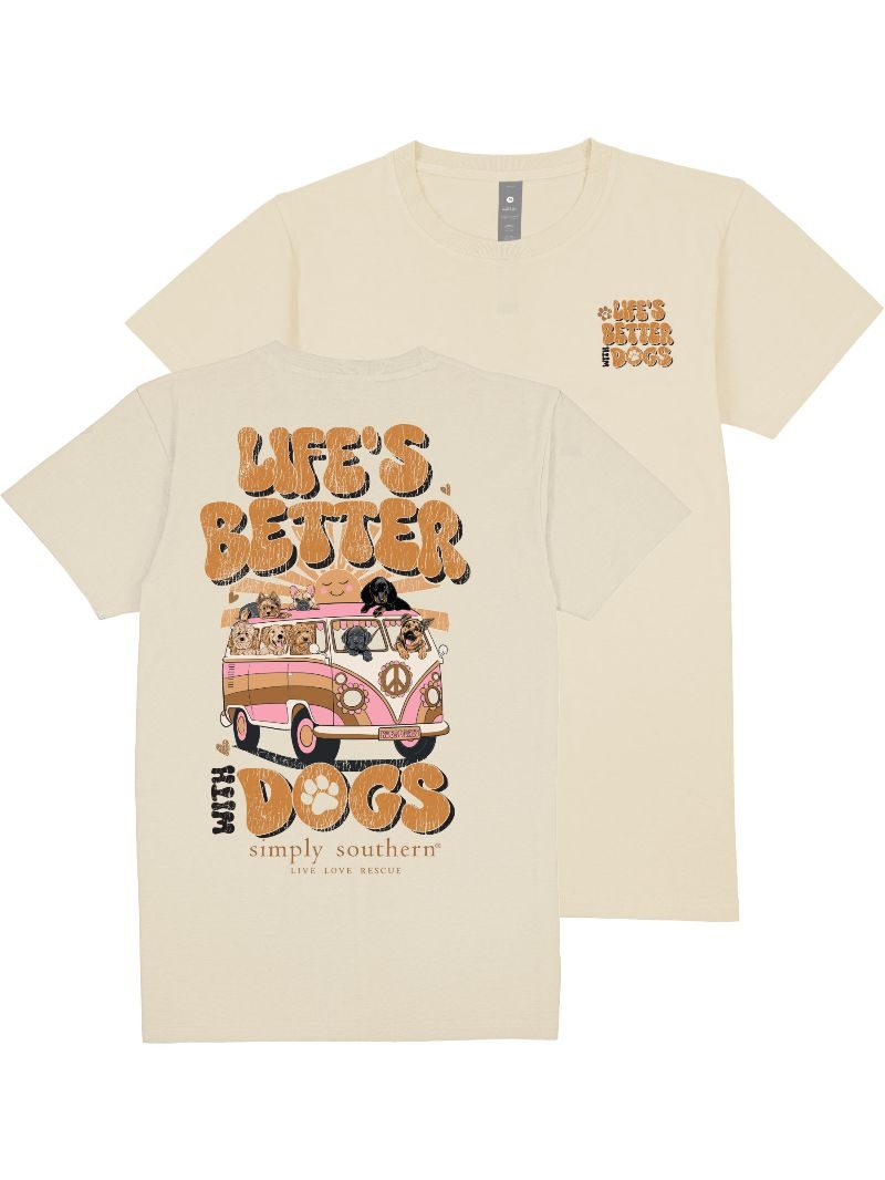 Simply Southern Life&#39;s Better With Dogs T-Shirt