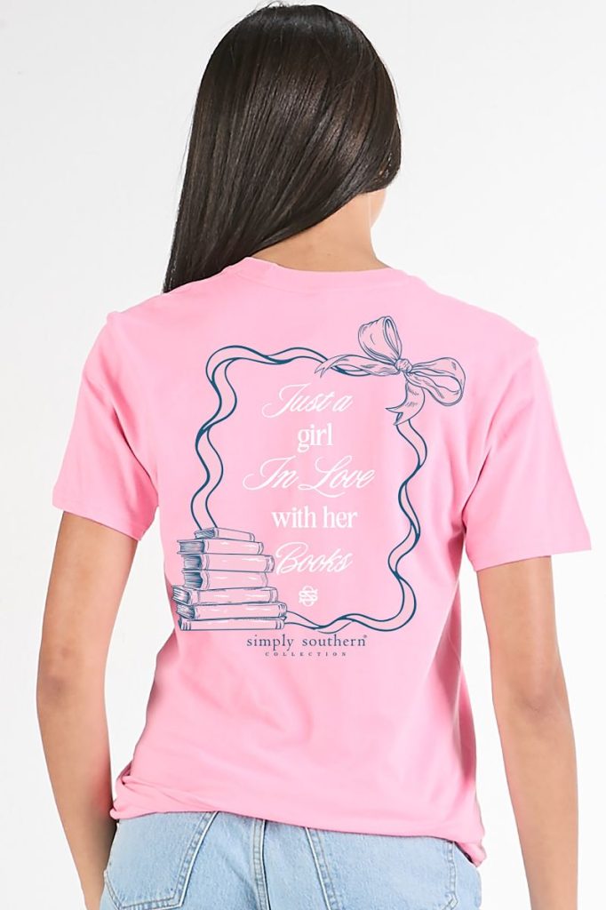 Simply Southern Book Love Washed Pink T-Shirt