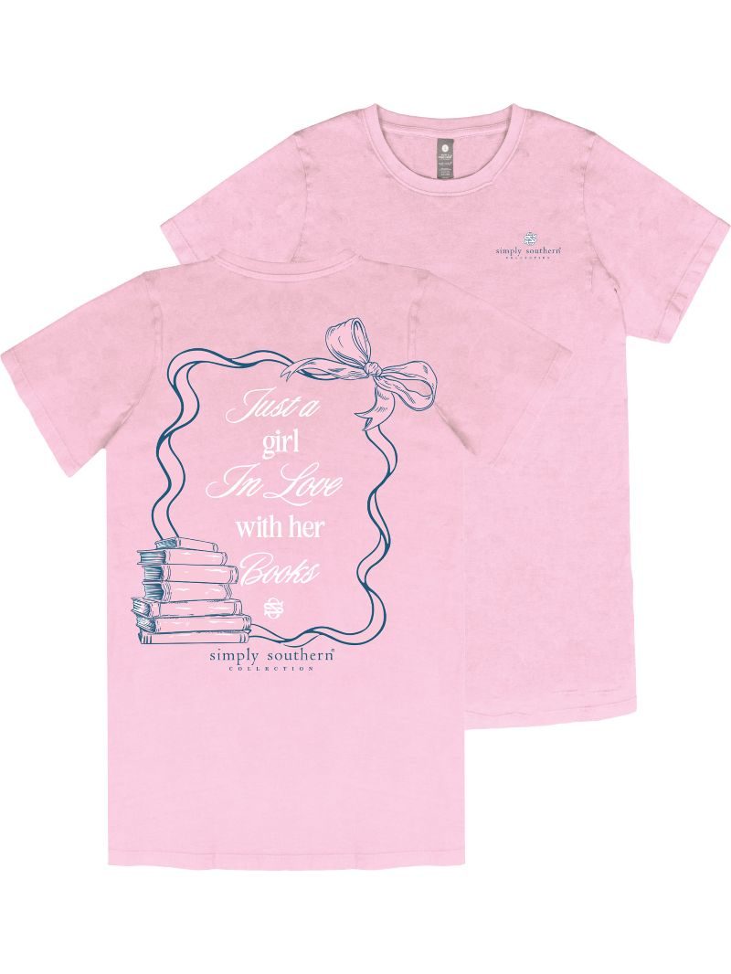 Simply Southern Book Love Washed Pink T-Shirt