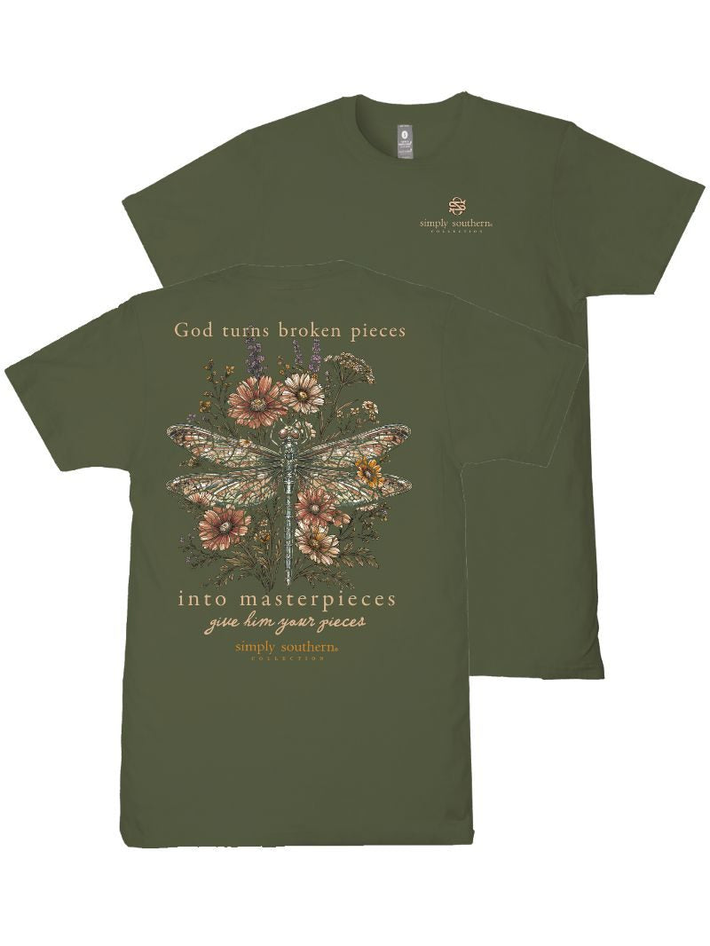 Simply Southern God Turns Broken Pieces Dill T-Shirt