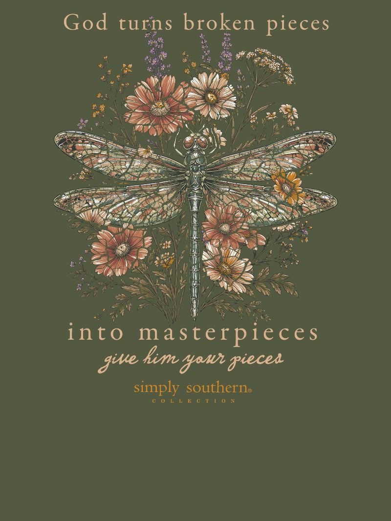Simply Southern God Turns Broken Pieces Dill T-Shirt