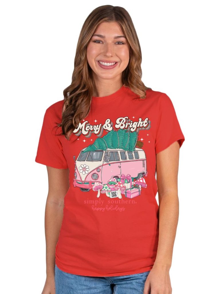 Simply Southern Christmas Bus Tree Holiday T-Shirt