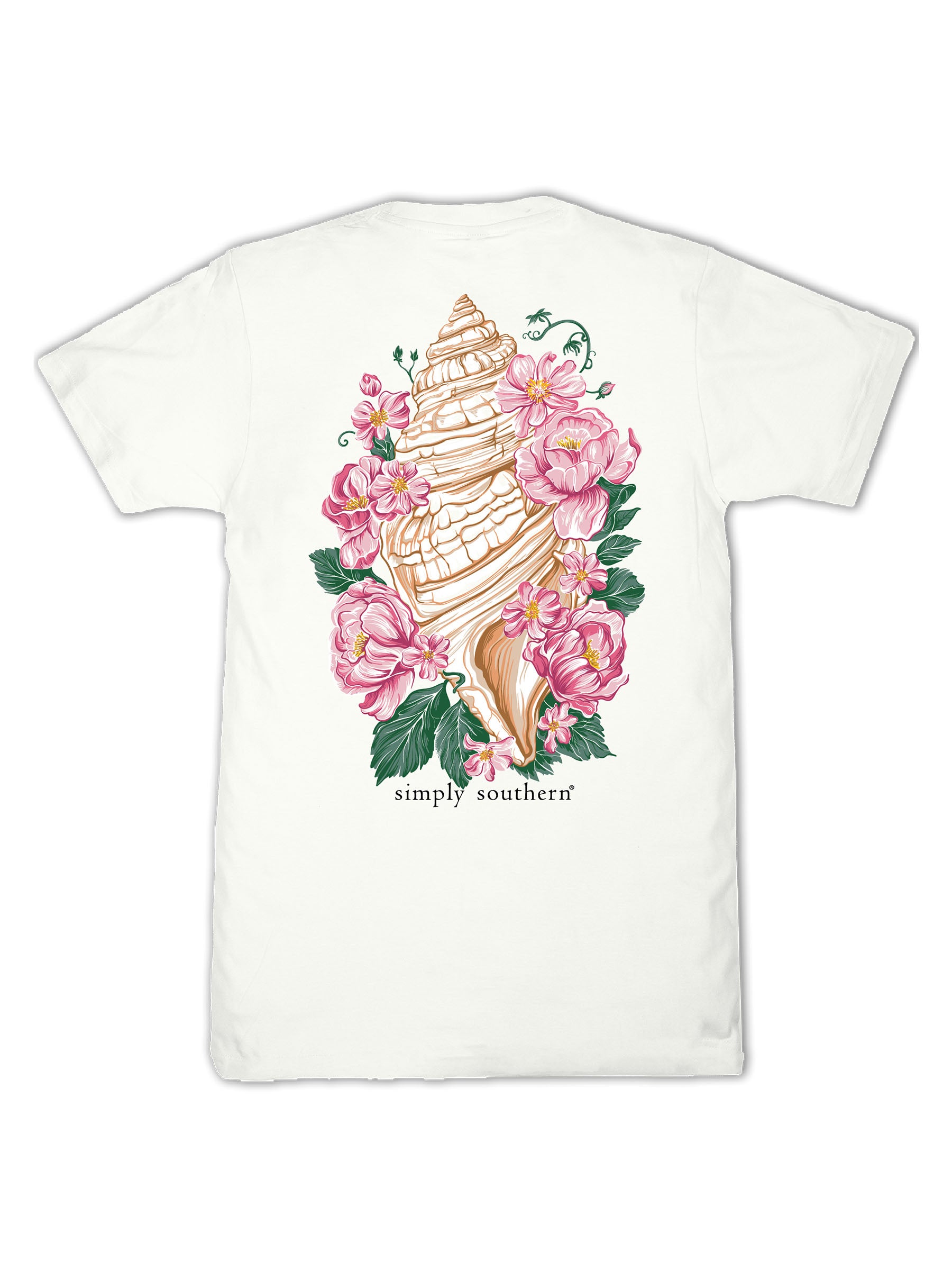 Simply Southern Conch Flowers Oyster T-Shirt