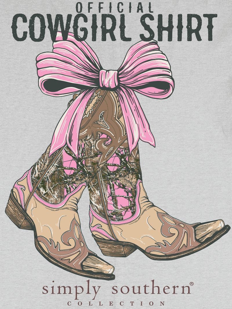 Simply Southern Cowgirl Boots Bow T-Shirt