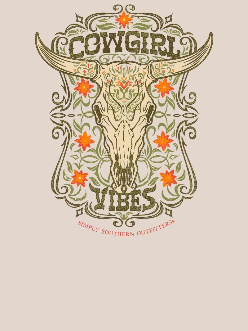 Simply Southern Cowgirl Vibes Washed Cream T-Shirt