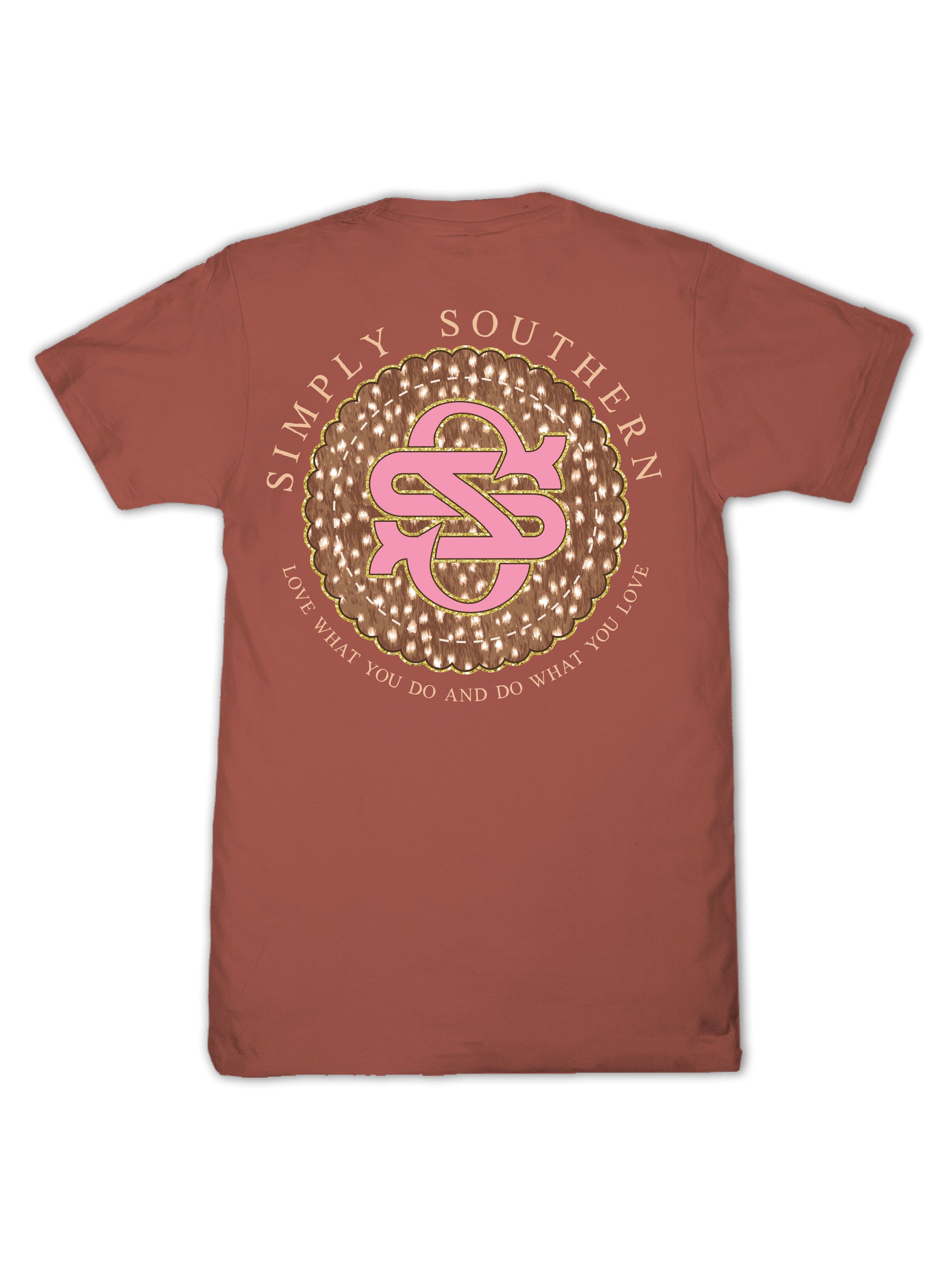 Simply Southern Love What You Do Cow Logo Rust T-Shirt