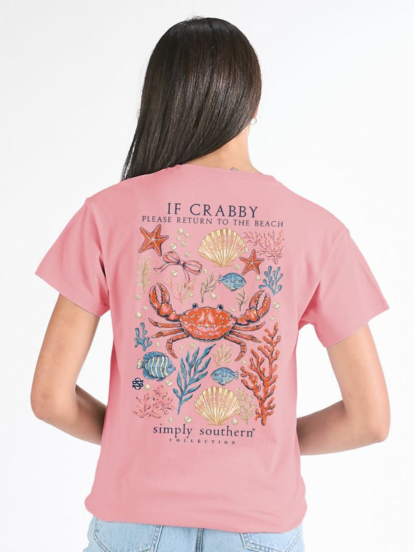 Simply Southern Crabby Beach Tearose T-Shirt - SimplyCuteTees display picture 2