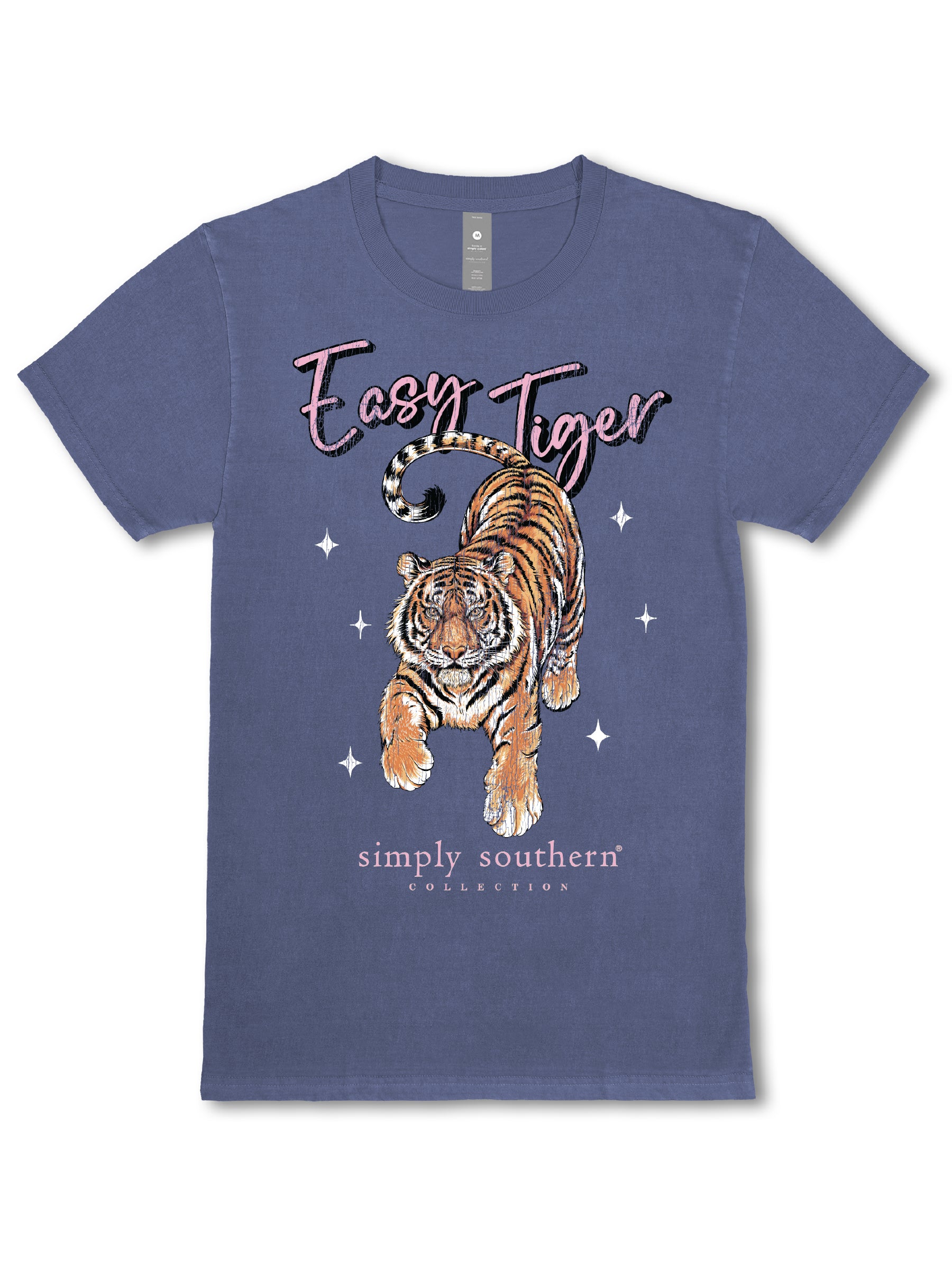 Simply Southern Easy Tiger Washed Navy T-Shirt
