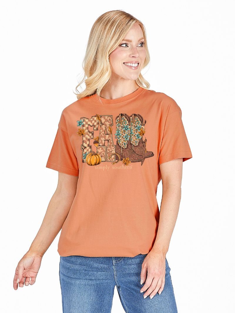 Simply Southern Fall Boots Caramel T-Shirt