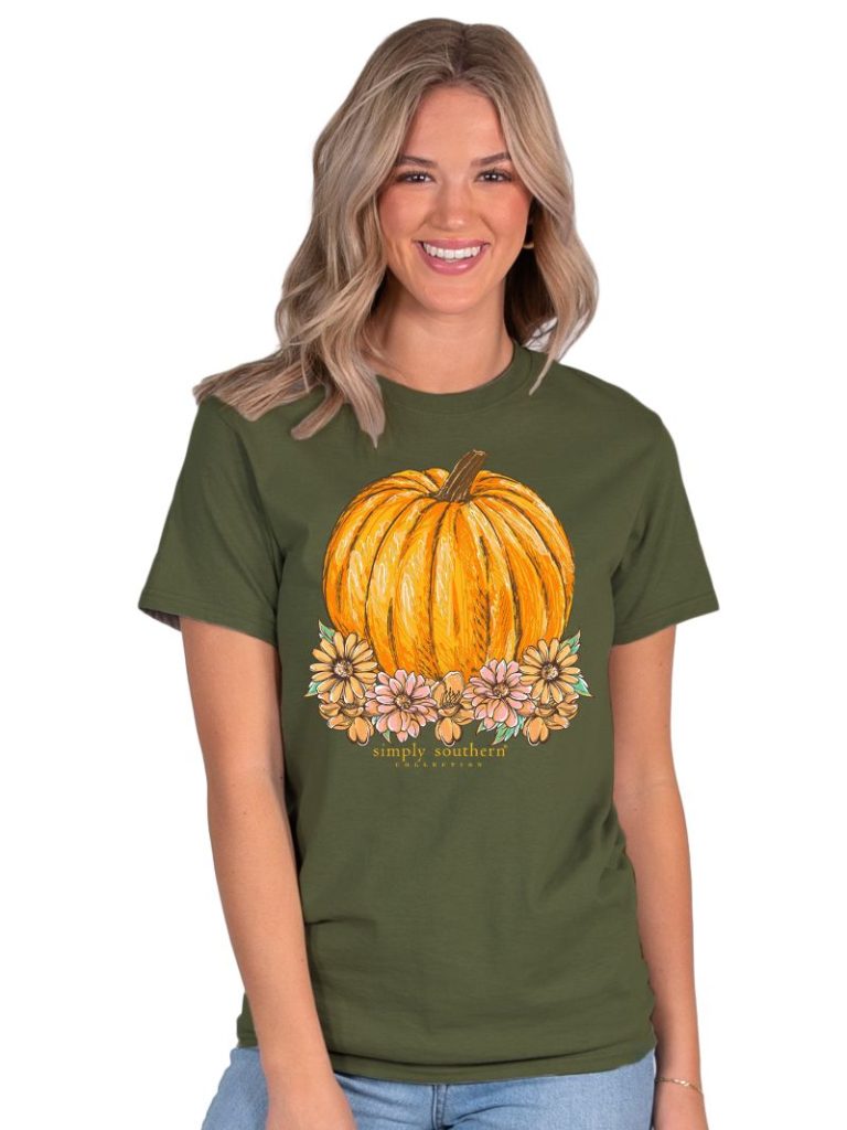 Simply Southern Flowers Pumpkin Fall T-Shirt