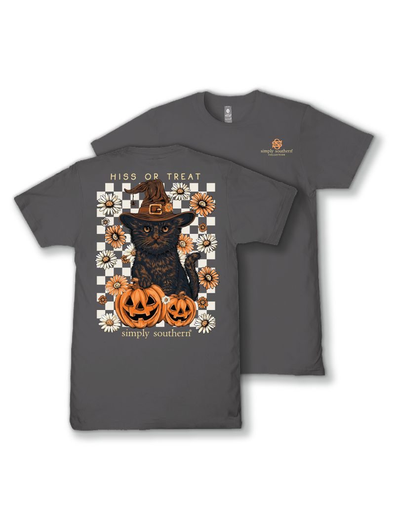 Simply Southern Hiss Or Treat Cat Fall Thunder T-Shirt