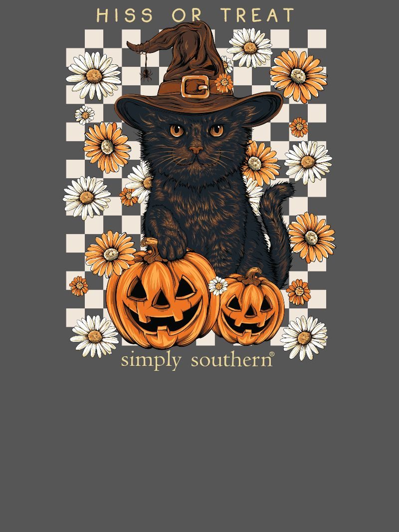 Simply Southern Hiss Or Treat Cat Fall Thunder T-Shirt