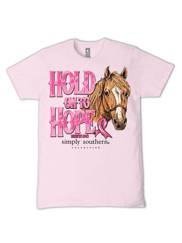 Simply Southern Hold On To Hope Horse Cancer T-Shirt