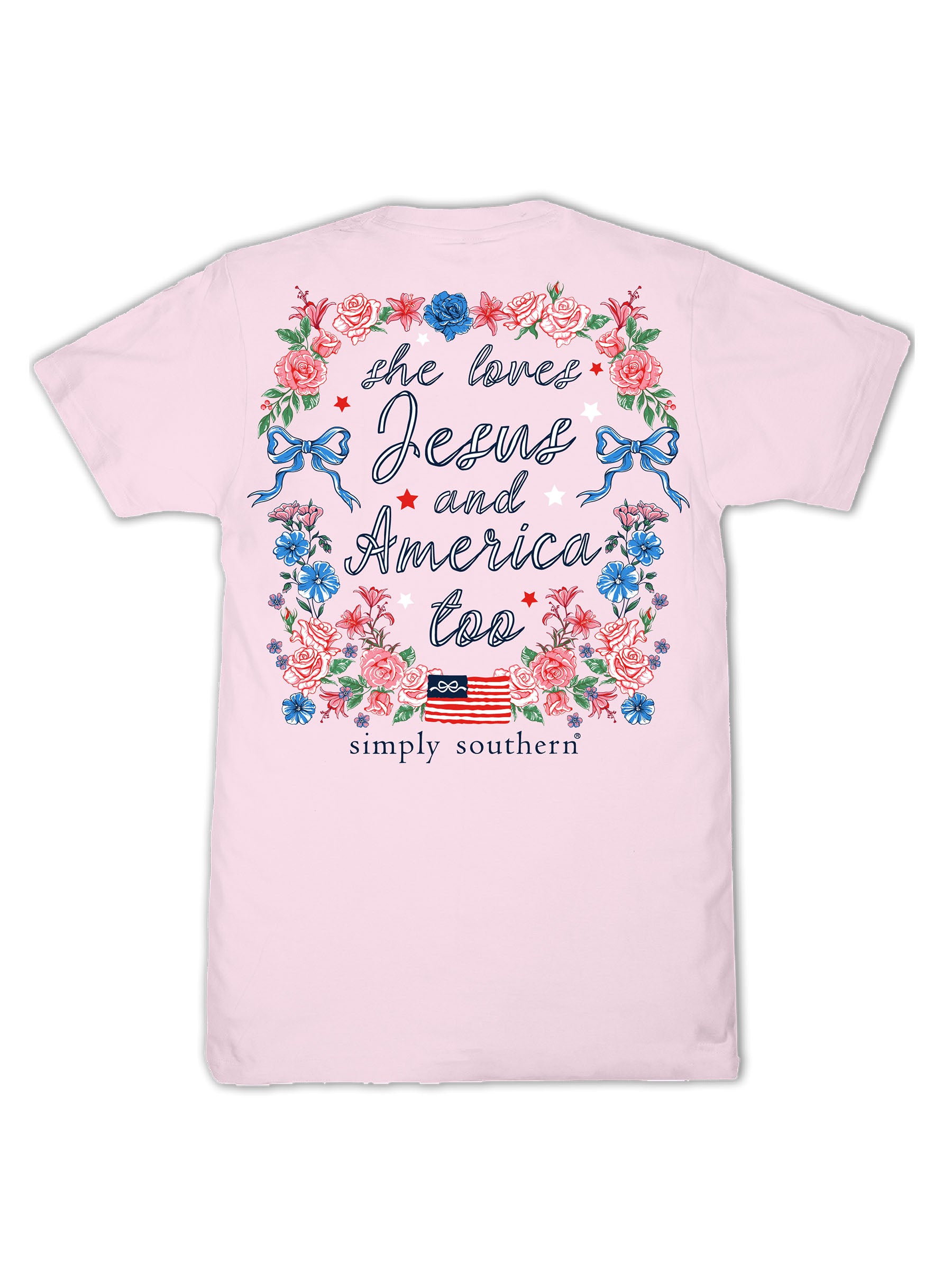 Simply Southern USA Jesus Peony T-Shirt