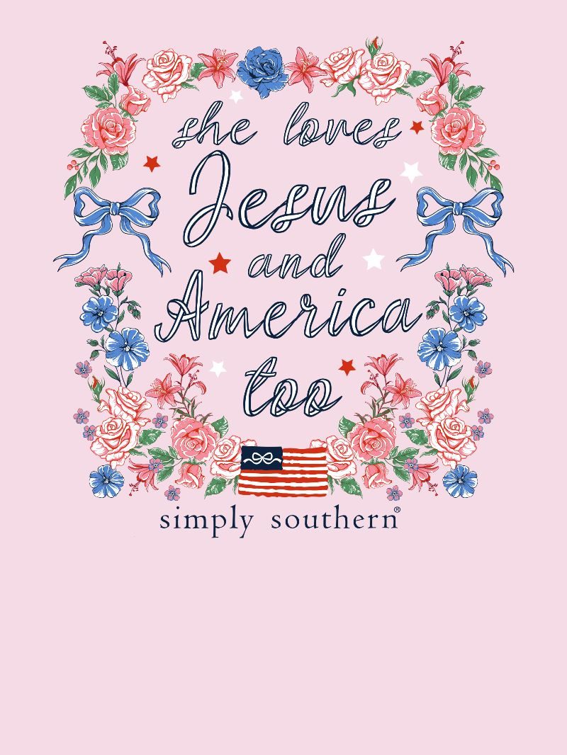 Simply Southern USA Jesus Peony T-Shirt