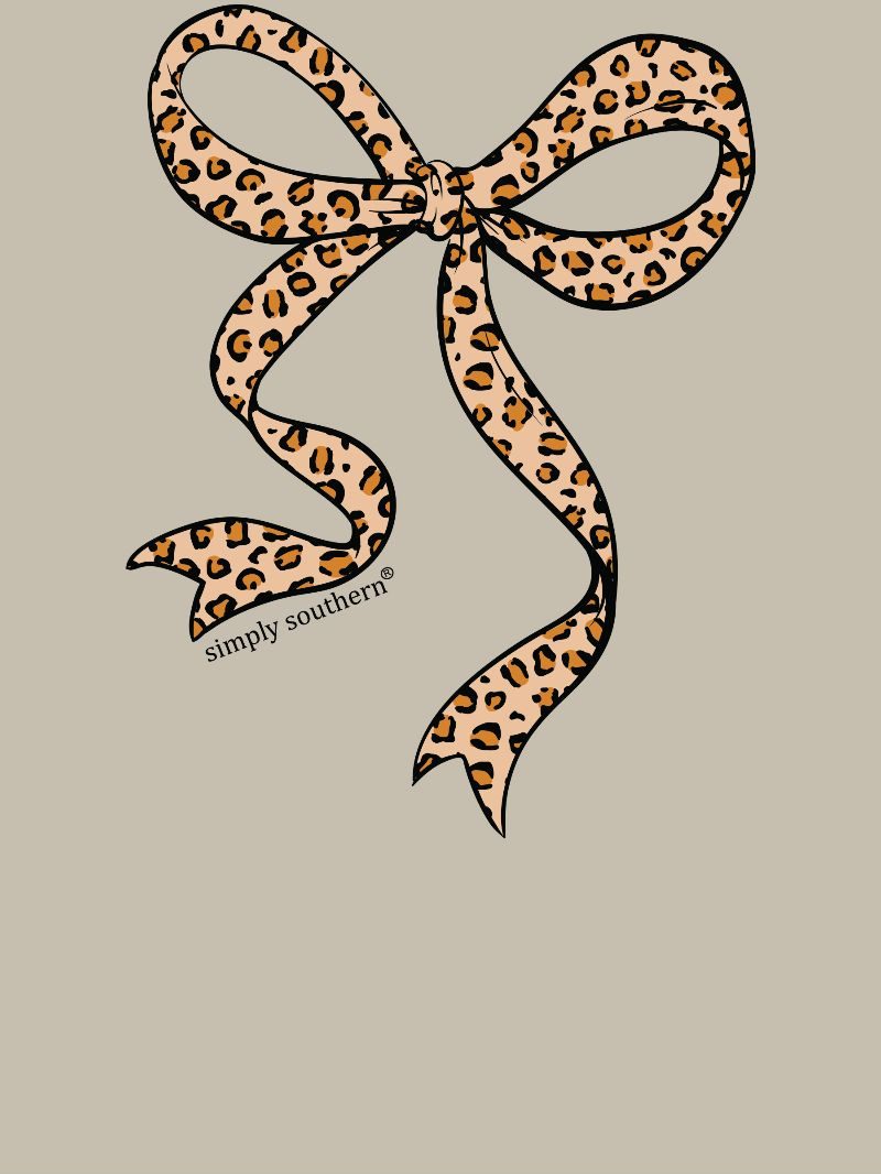 Simply Southern Leopard Bow Washed Cream T-Shirt
