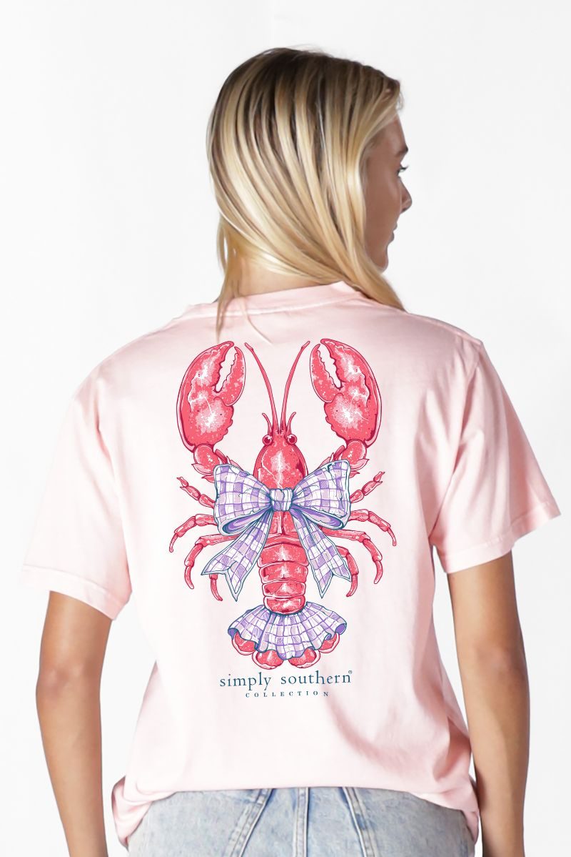 Simply Southern Lobster Bow Rosy T-Shirt